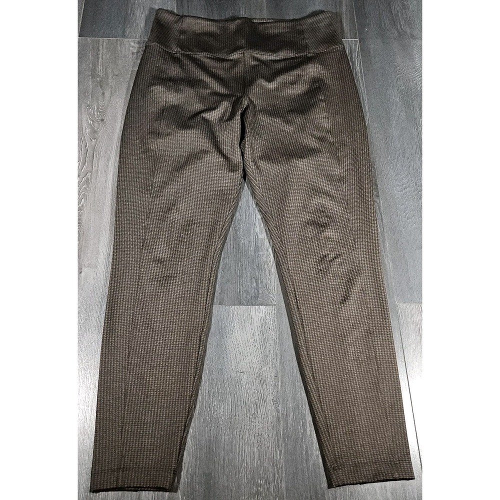 Athleta Delancey Houndstooth Tight Women L Brown Stretch Preppy Office City